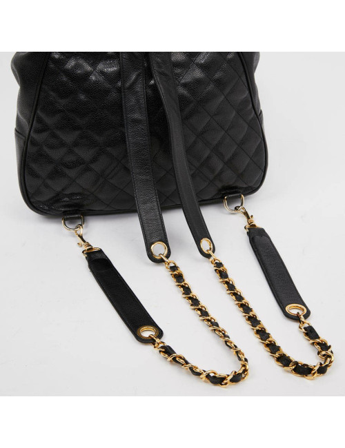 Sac à dos CHANEL cuir noir