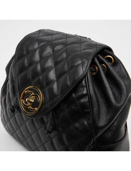 Sac à dos CHANEL cuir noir