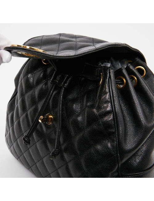 Sac à dos CHANEL cuir noir