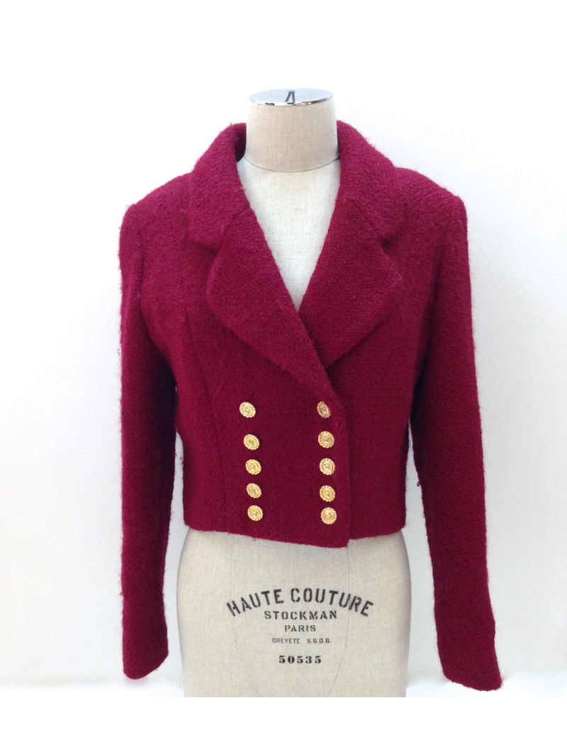 Veste en tweed rouge CHANEL