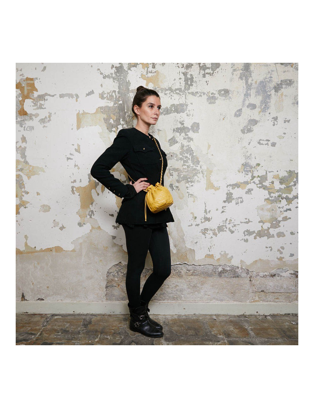 Bourse CHANEL cuir jaune