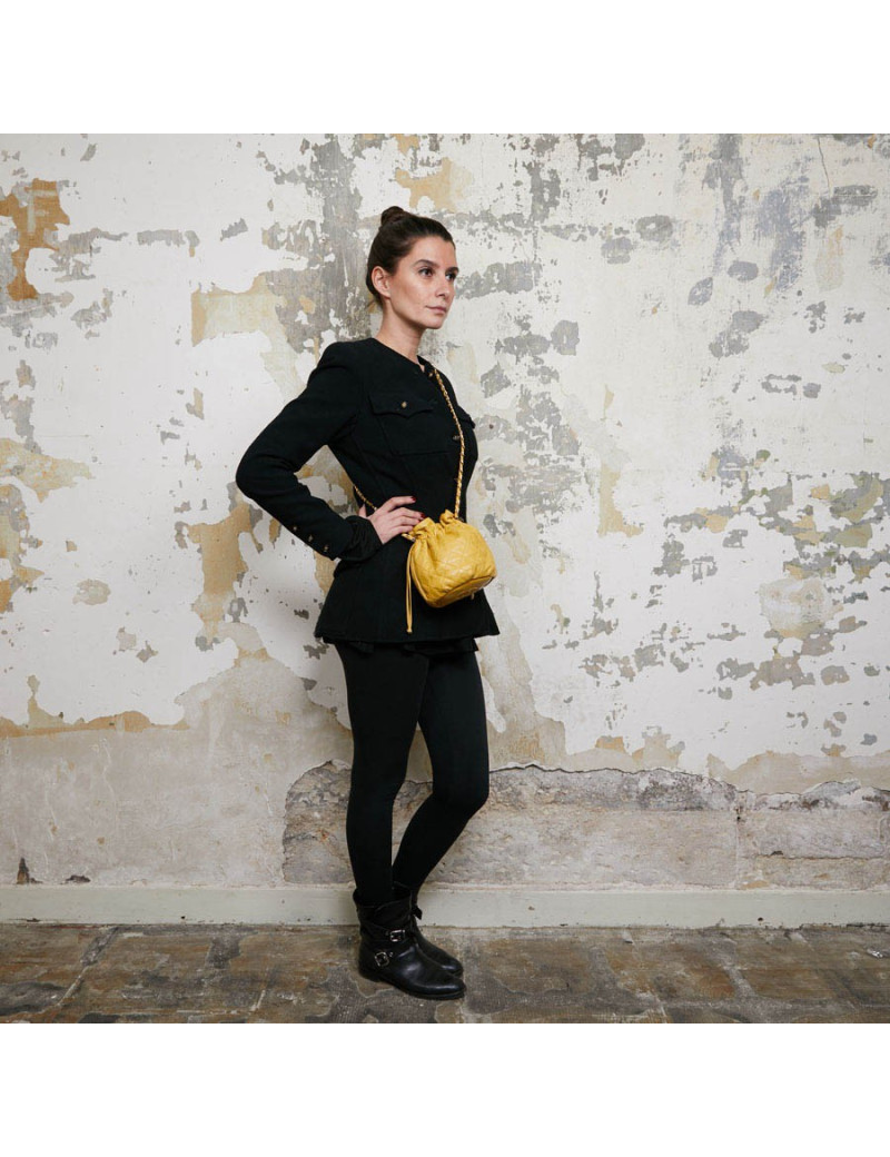 Bourse CHANEL cuir jaune