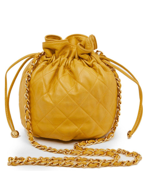 Bourse CHANEL cuir jaune