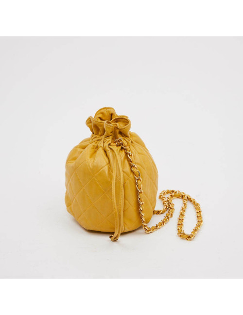 Bourse CHANEL cuir jaune
