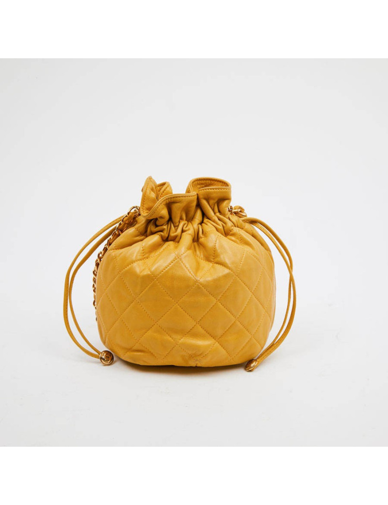 Bourse CHANEL cuir jaune