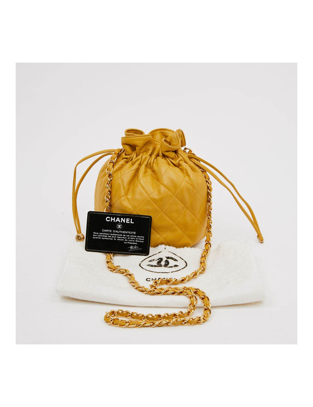 Bourse CHANEL cuir jaune