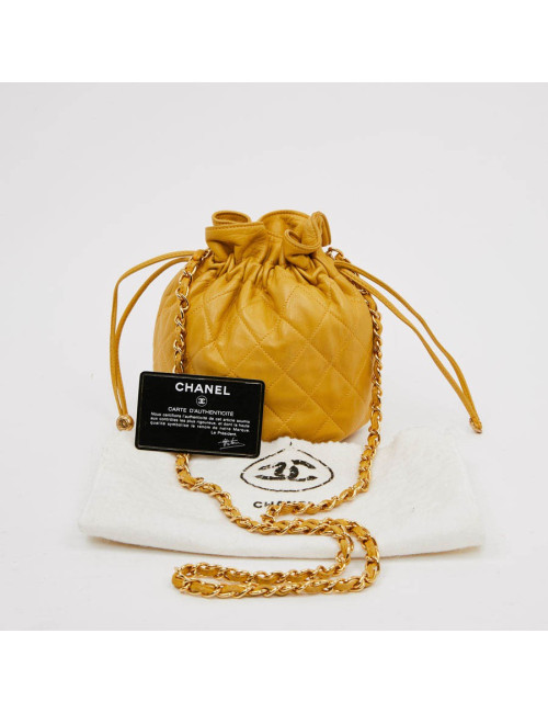 Bourse CHANEL cuir jaune