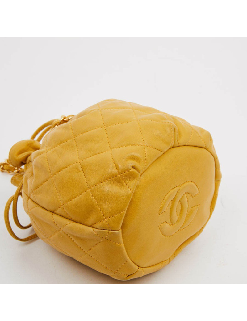 Bourse CHANEL cuir jaune