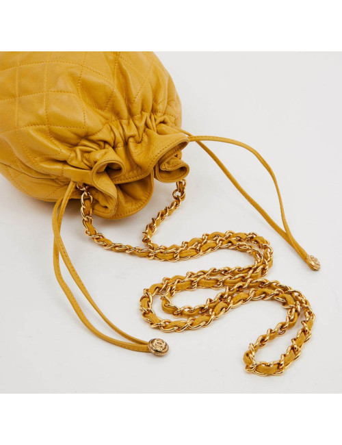 Bourse CHANEL cuir jaune