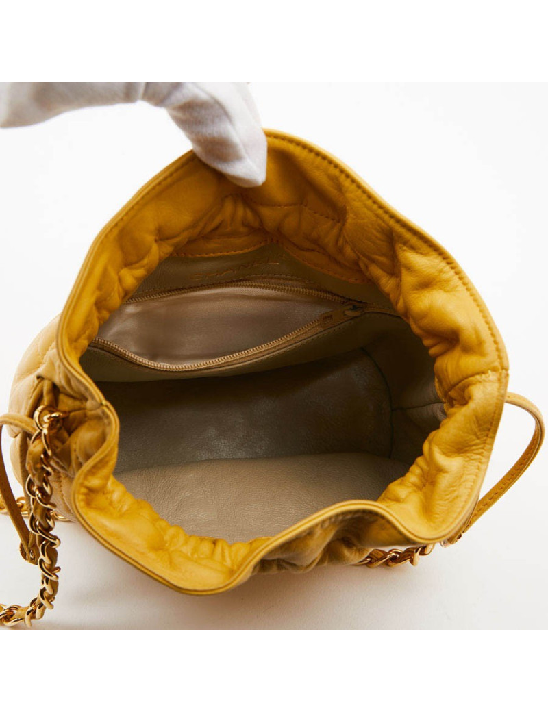 Bourse CHANEL cuir jaune