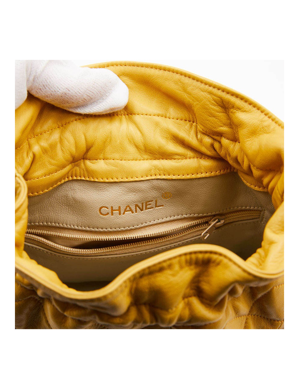 Bourse CHANEL cuir jaune
