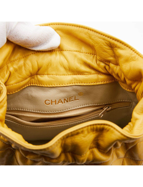 Bourse CHANEL cuir jaune