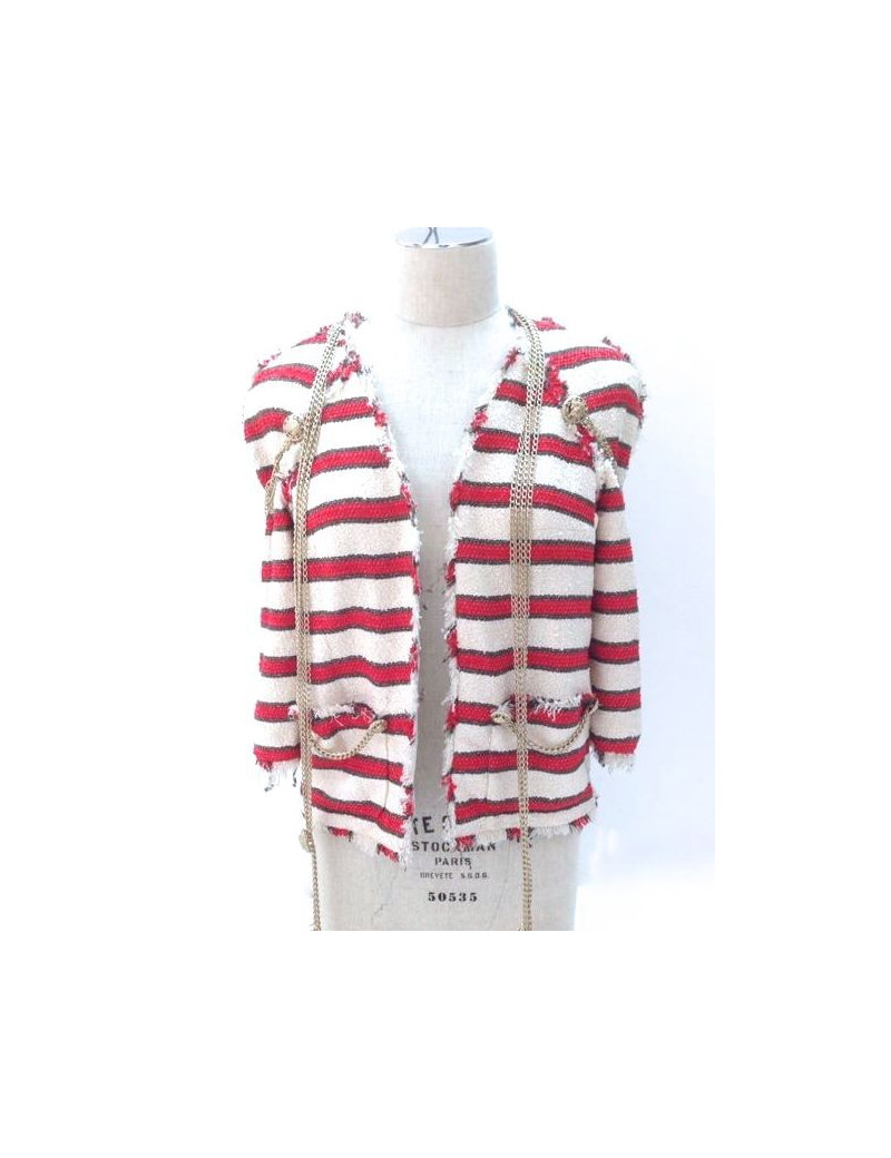 Jacket CHANEL tweed and chains T 36