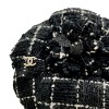 Broche camélia CHANEL tweed noir et blanc