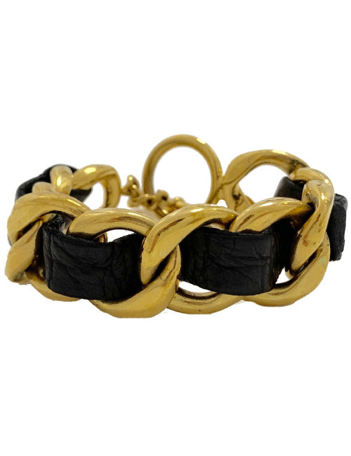 Bracelet CHANEL chaine et cuir