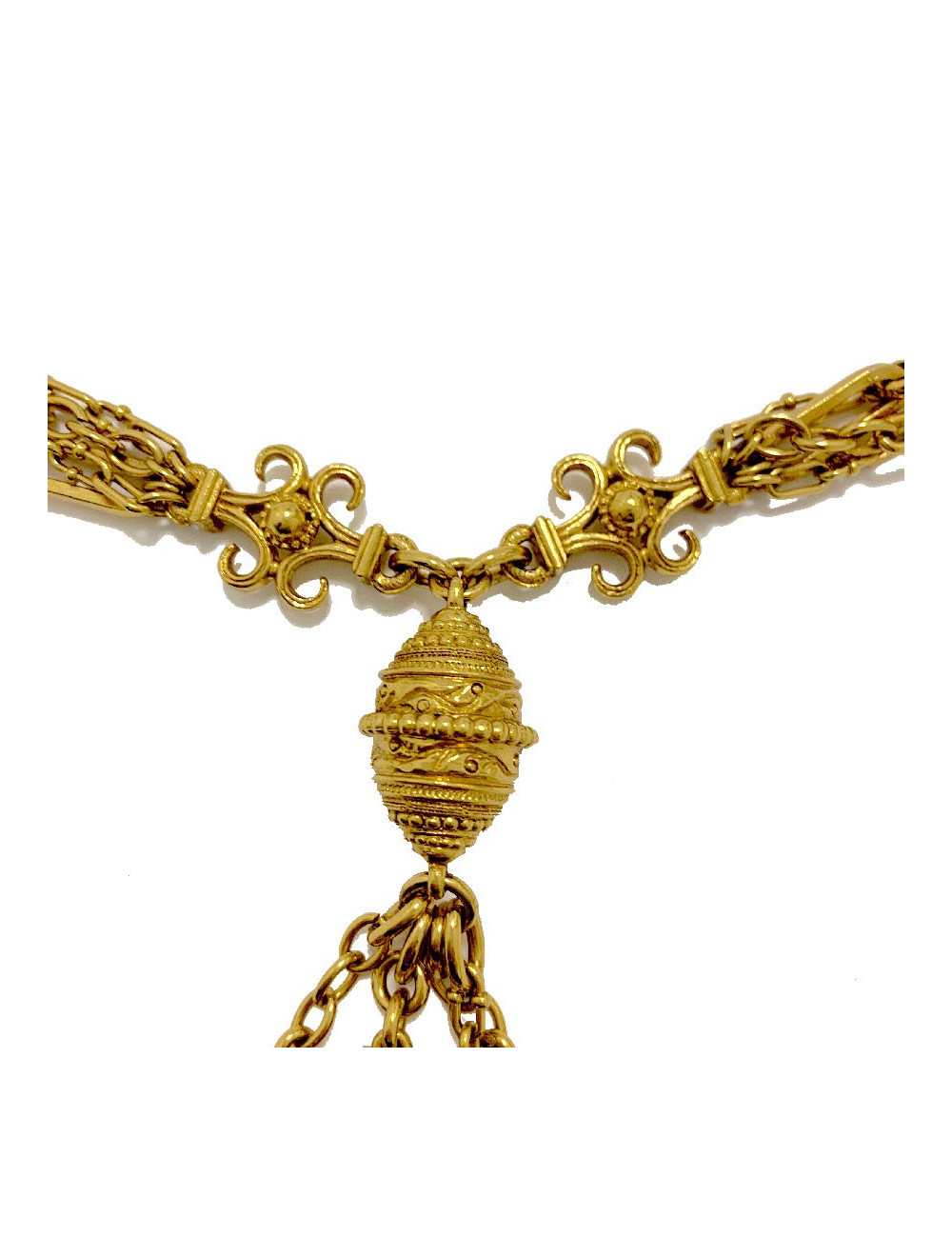 Sautoir CHRISTIAN DIOR multi chaines et breloques dorées