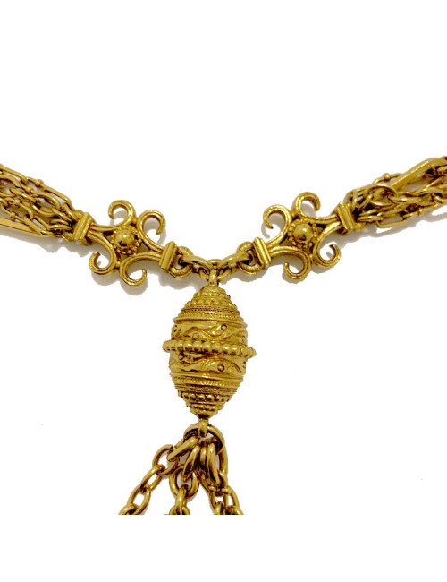 Sautoir CHRISTIAN DIOR multi chaines et breloques dorées