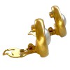 Boucles d'oreille clips CHANEL dorée et perles nnacrées