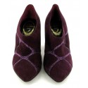 RENE CAOVILLA Low Boots in Purple Suede and Rhinestones Size 36EU