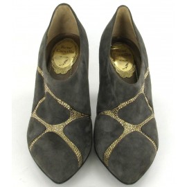 Low Boots René Caovilla in gray suede and gold rhinestone T 36