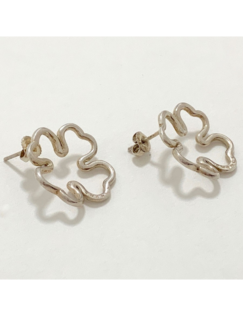 Boucle d'oreille CHANEL argent occasion