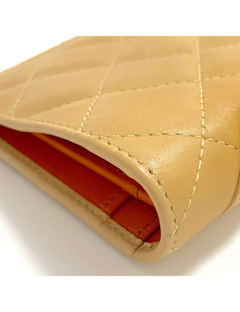 Portefeuille CHANEL Cambon beige