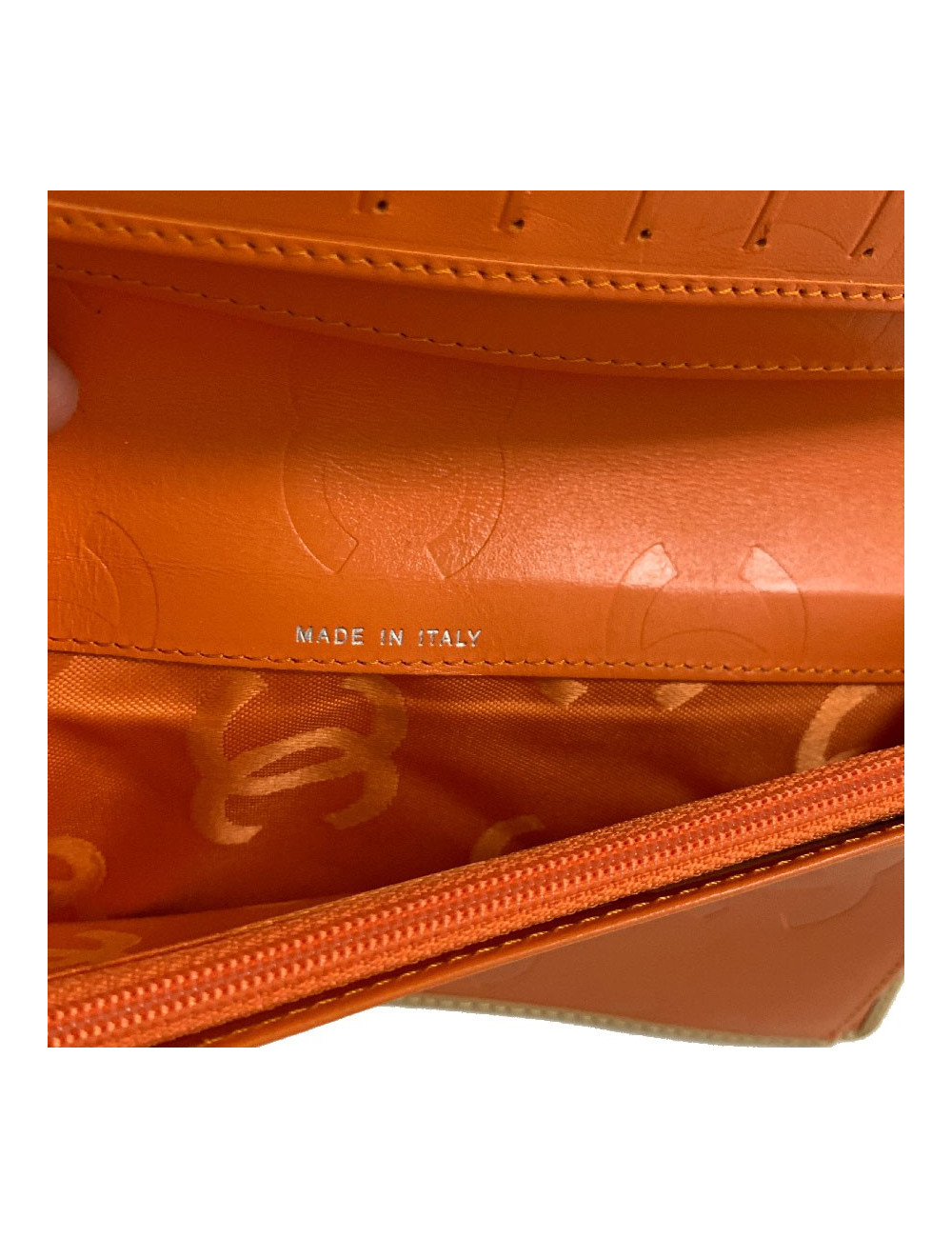 Portefeuille CHANEL cuir d'agneau beige matelassé