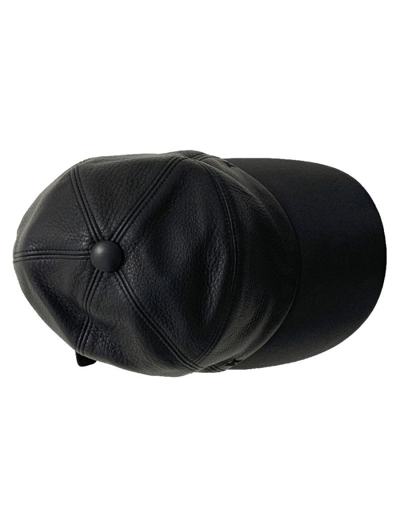 Casquette en cuir HERMES noir