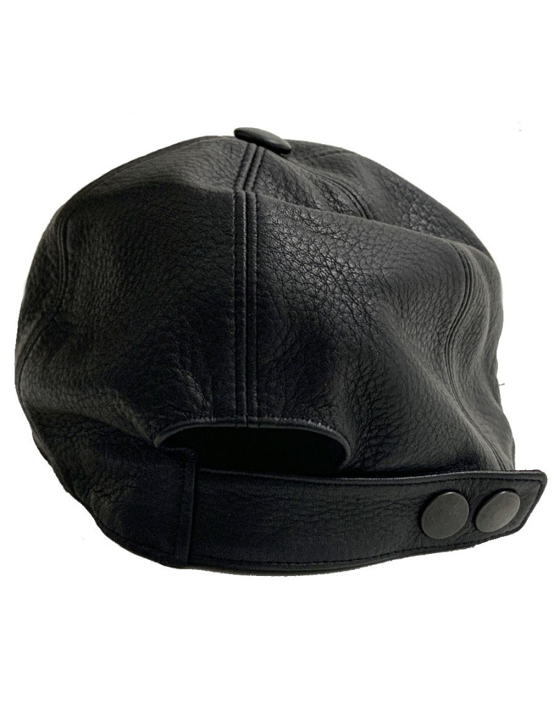Casquette en cuir HERMES noir