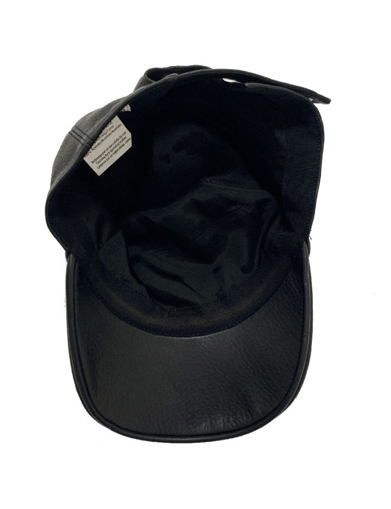Casquette en cuir HERMES noir