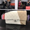 CHANEL Tricolor Jumbo double flap bag in quilted lambskin leather
