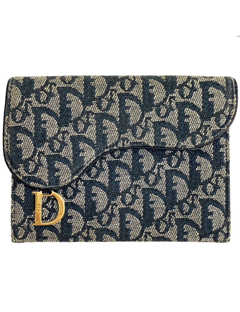 Pochette DIOR toile monogram bleu