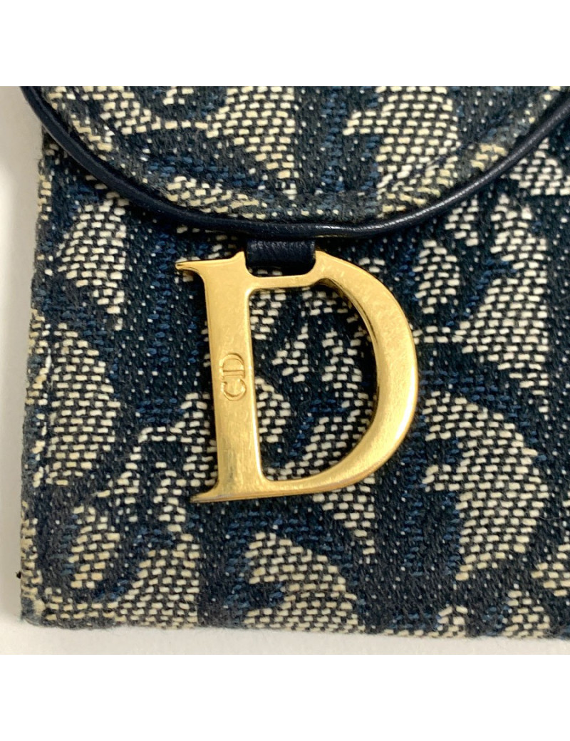 Pochette DIOR toile monogram bleu