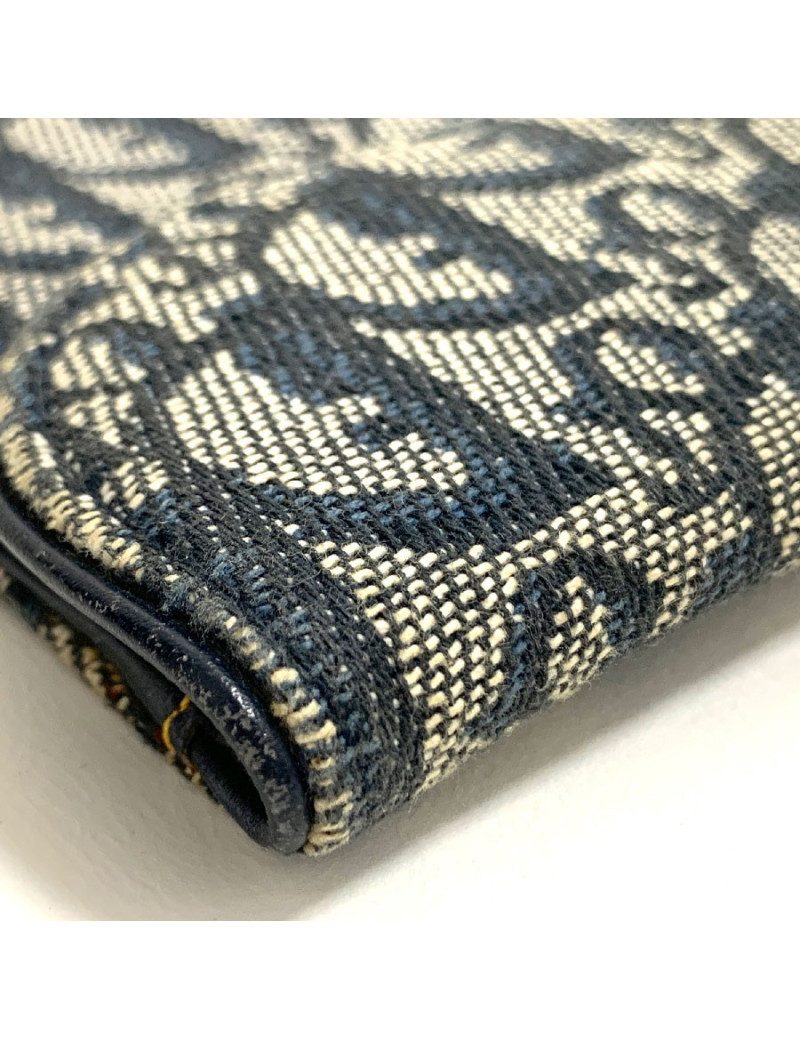 Pochette DIOR toile monogram bleu