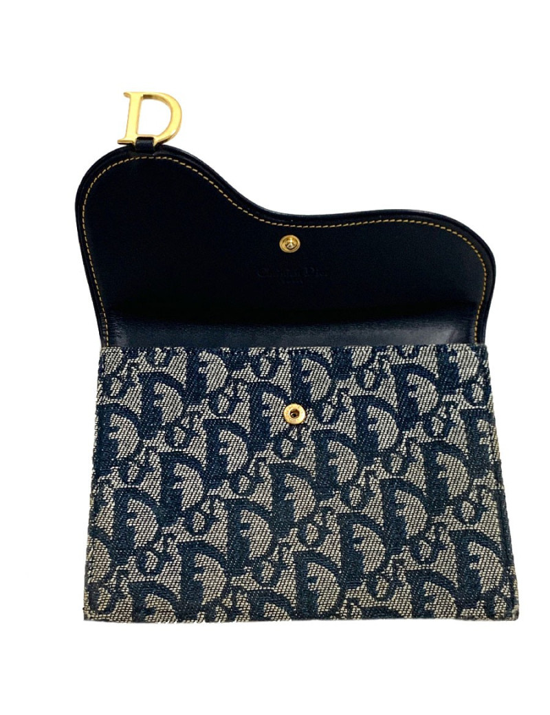 Pochette DIOR toile monogram bleu