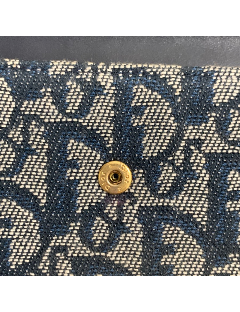 Pochette DIOR toile monogram bleu