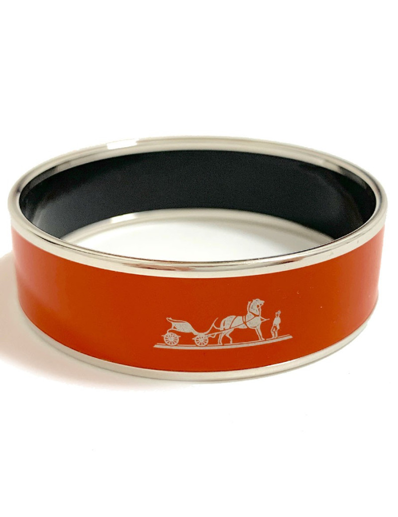 Bracelet en émail HERMES orange