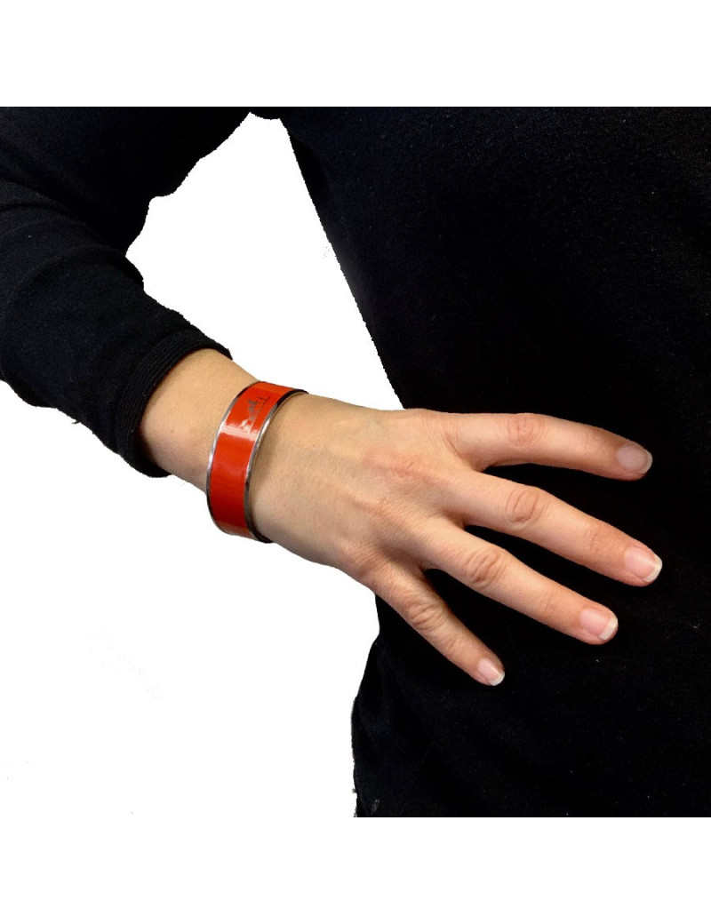 Bracelet en émail HERMES orange