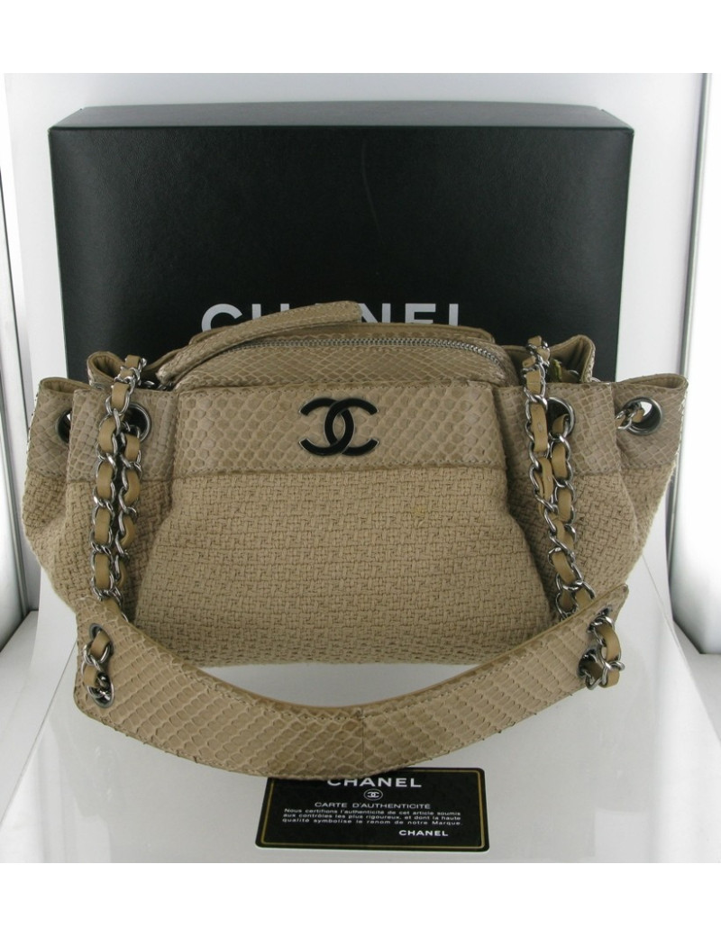 Sac en tweed et python CHANEL