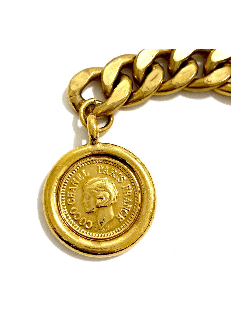 Ceinture CHANEL Vintage chaine et charms en métal doré