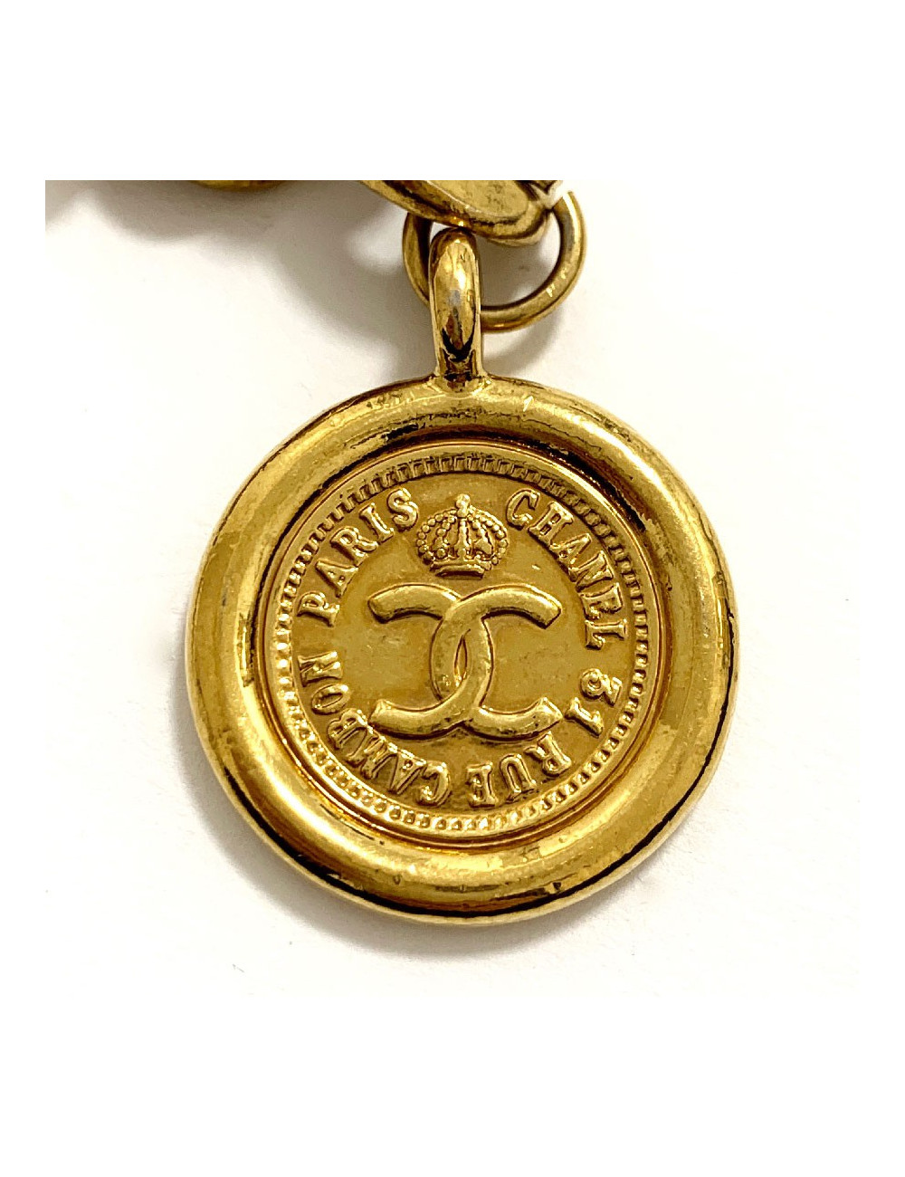 Ceinture CHANEL Vintage chaine et charms en métal doré