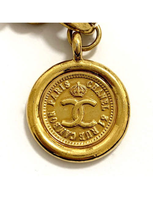 Ceinture CHANEL Vintage chaine et charms en métal doré