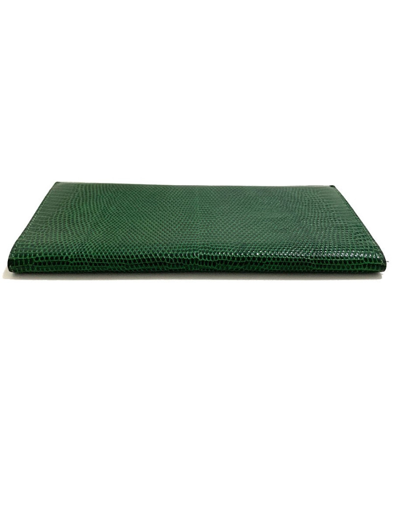 Portefeuille HERMES en lezard vert Vintage