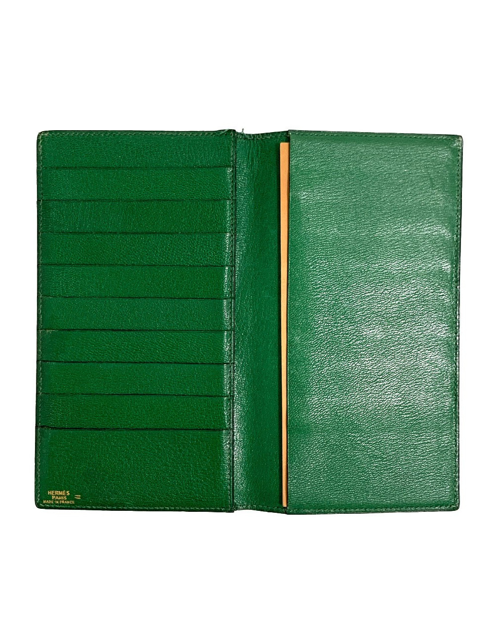 Portefeuille HERMES lézard vert vintage