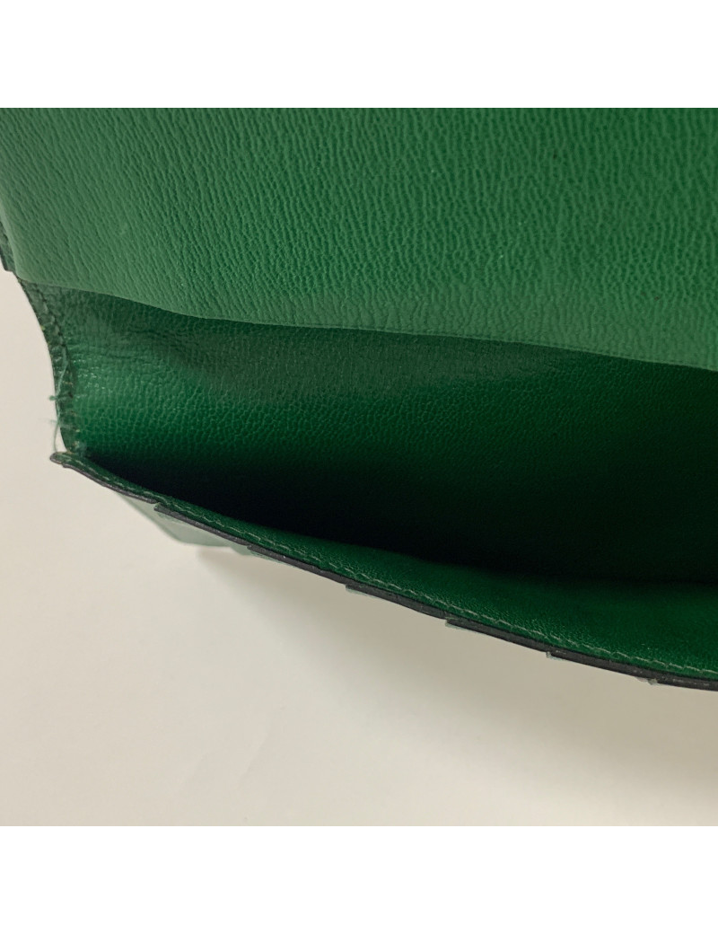 Portefeuille HERMES en lezard vert Vintage