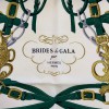 Carré HERMES Brides de Gala vert et blanc en soie