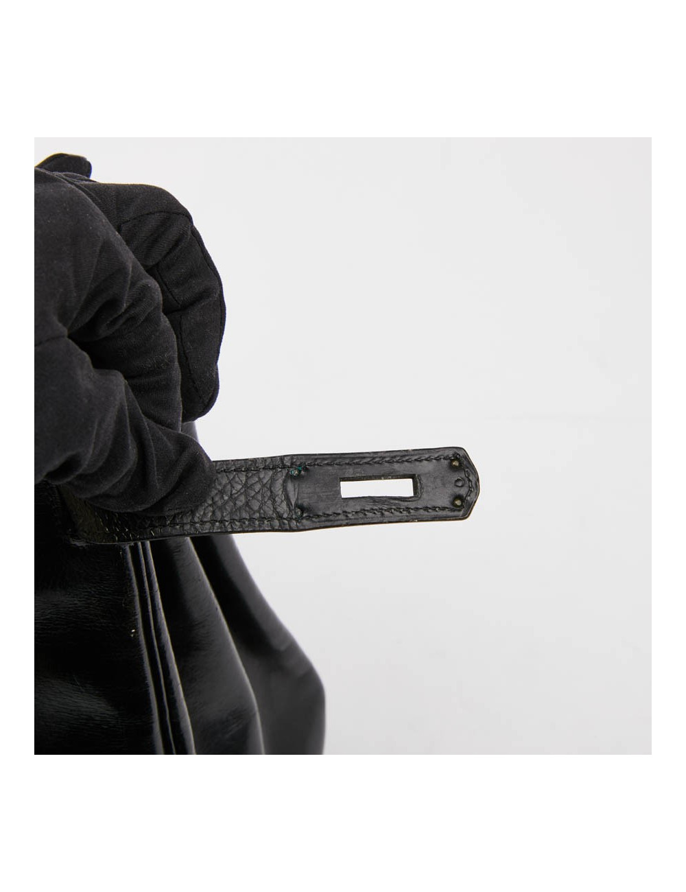 Sac Kelly 28 HERMES vintage cuir box noir