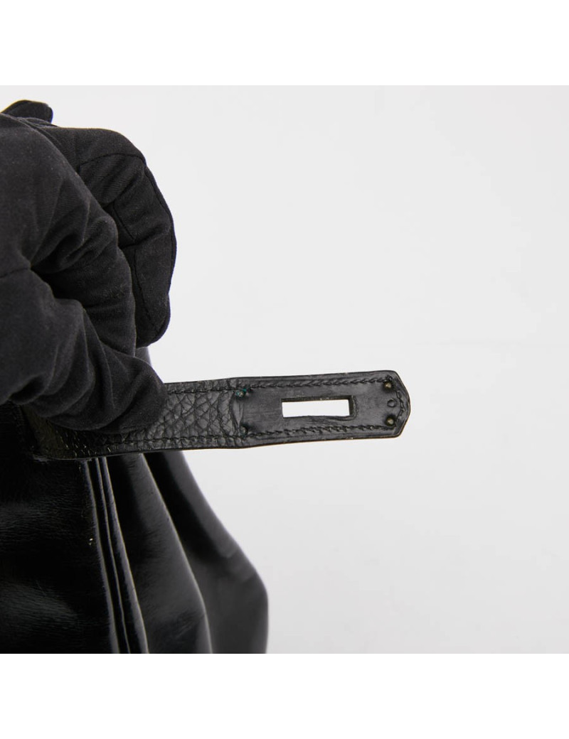 Sac Kelly 28 HERMES vintage cuir box noir
