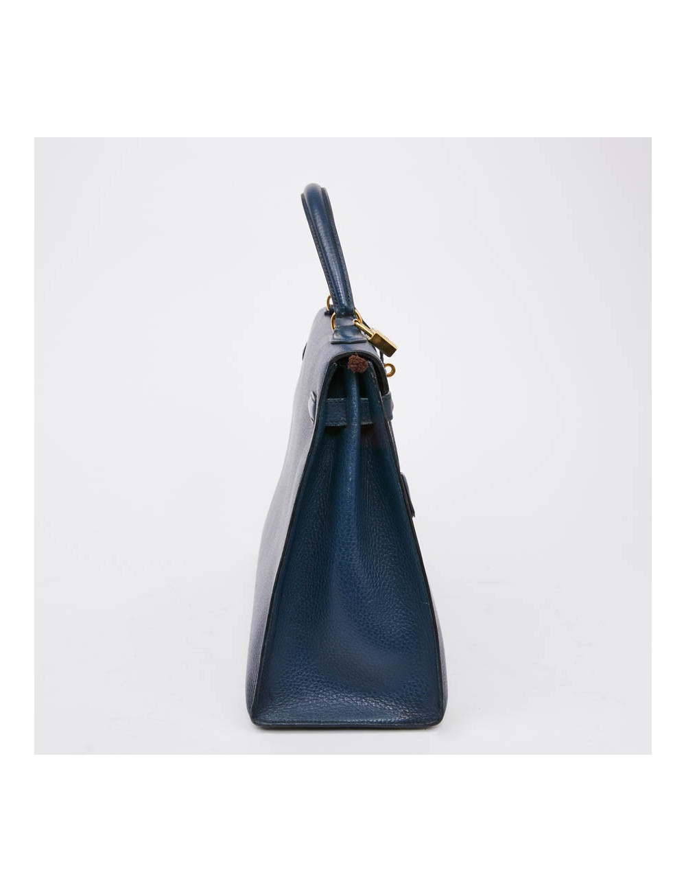 Kelly 35 sellier HERMES cuir  bleu de Prusse 