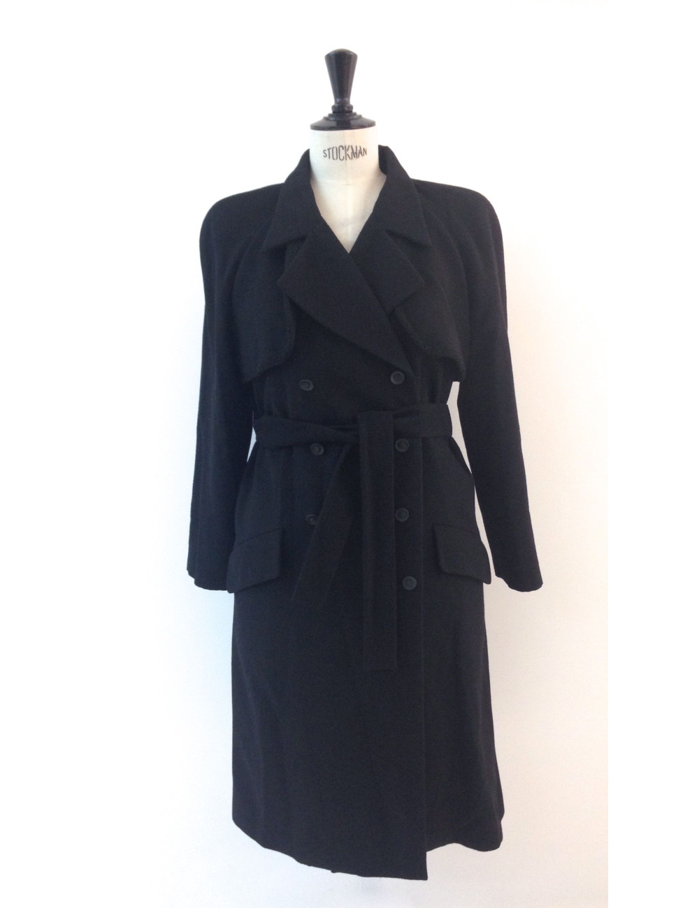 Manteau caban cachemire noir CHANEL T 42